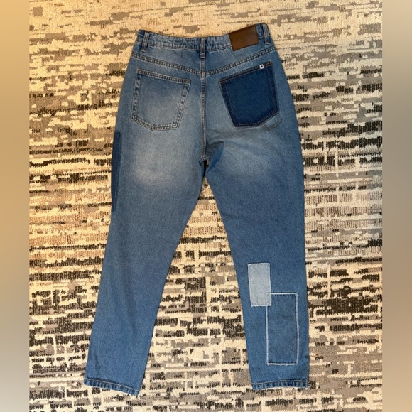 Lucky Brand Highrise Mom Patch Works Blue Jeans Size 6 Cotton - Picture 5 of 12